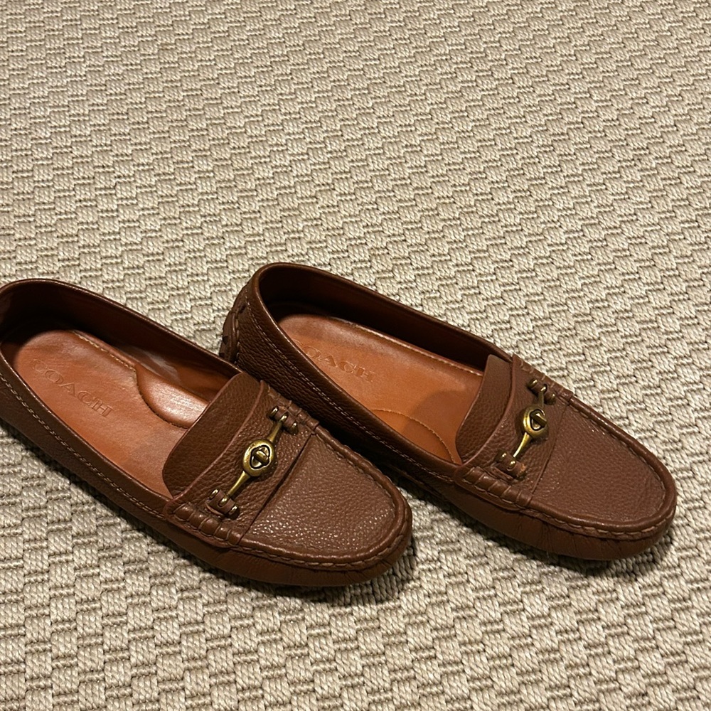 Coach Brown Leather Slip-On Loafers